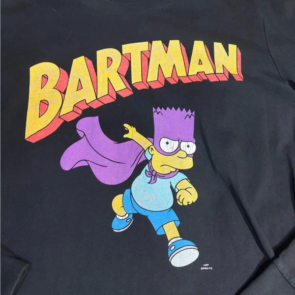 Bartman Black Graphic Long Sleeve Tee - Picture 2 of 3